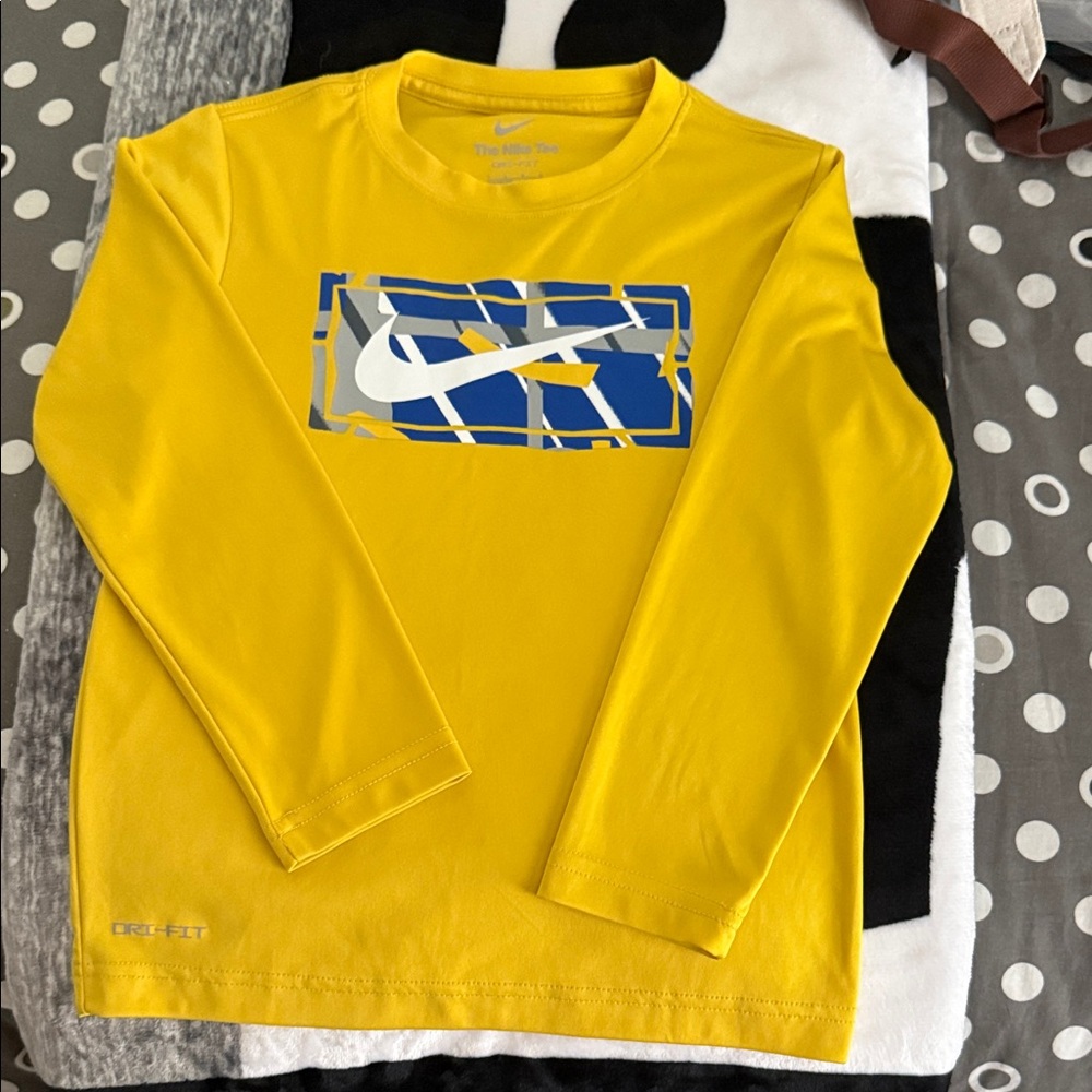 Nike Kids Long Sleeve Shirt in Yellow and Blue